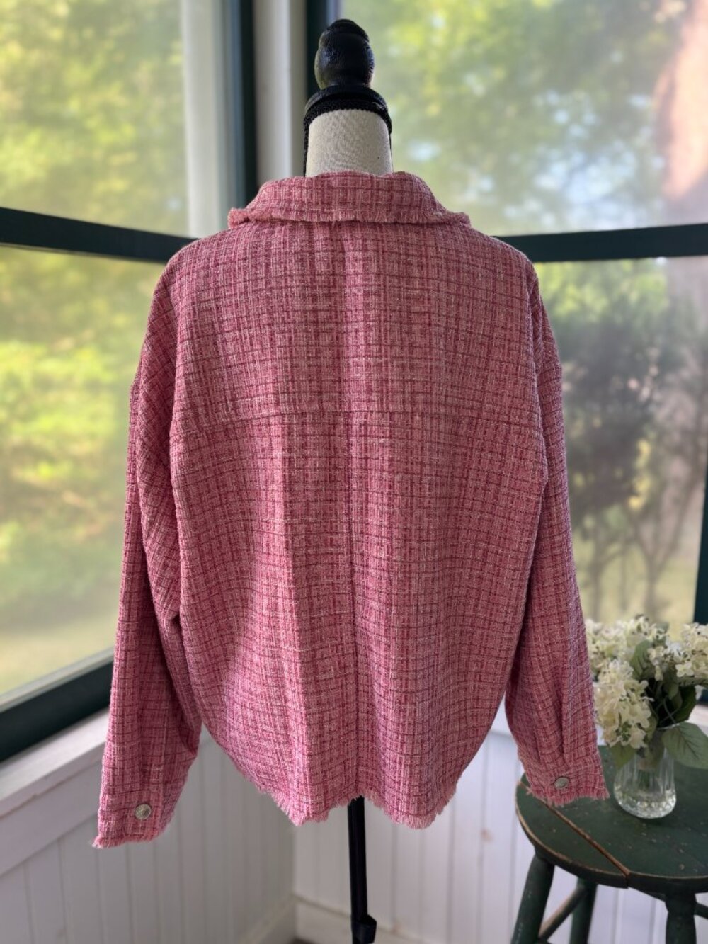 Davi&Dani Pink Tweed Shacket Large NWT - Picture 4 of 7